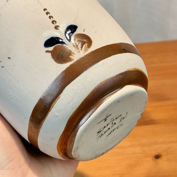 VTG Santana Tonala Art Pottery Vase 7" Tall Made in Mexico Painted Bird Floral - Picture 12 of 16